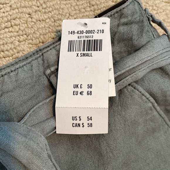 Abercrombie high rise green shorts tie waist XS NWT - Picture 3 of 4